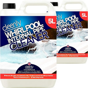 Cleenly Whirlpool Internal Pipe Cleaner Removes Dirt Grime Oil & Odours from Hot Tub Spa and Pool Pipework (10 Litre)