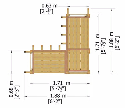 Clematis Corner Arbour Garden Arch Seat Approx 6 x 6 Feet