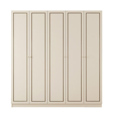 CLEMENT 5 Door Wardrobe in White