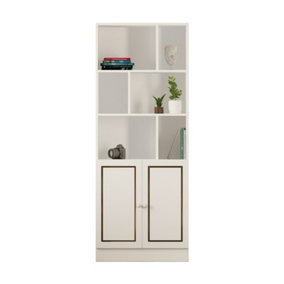 CLEMENT White Bookcase With 2 Doors