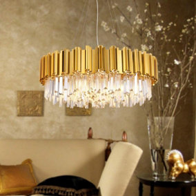 CLEO - CGC Polished Gold & Crystal Extra Large Chandelier