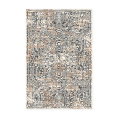 Cleo Rustic Grey Beige Rug 120cm x 170cm