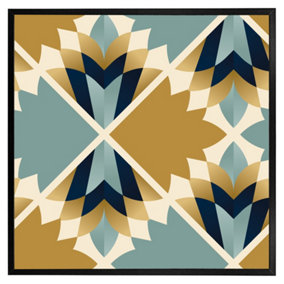 Cleopatra fan ethnic pattern (Picutre Frame) / 24x24" / Grey