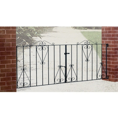 CLEVE Metal Scroll Double Driveway Garden Gate 2438mm GAP x 914mm High CDZP13 - 3