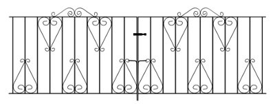 CLEVE Metal Scroll Double Driveway Garden Gate 2743mm GAP x 914mm High CDZP16