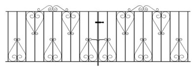 CLEVE Metal Scroll Double Driveway Garden Gate 3048mm GAP x 914mm High CDZP19