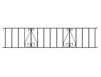 CLEVE Metal Scroll Garden Railing Panel 1830mm GAP x 355mm High CLZP06