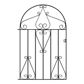 CLEVE Metal Scroll Low Bow Top Garden Gate 838mm GAP x 1181mm High CLBZP51