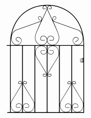 CLEVE Metal Scroll Low Bow Top Garden Gate 991mm GAP x 1257mm High CLBZP53