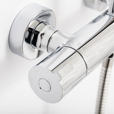 Clever Barcino Round Thermostatic Shower Bar Chrome