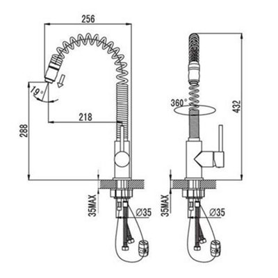 Clever Chef Kitchen Sink Mixer Tap With Pull Out Spout Brushed Nickel