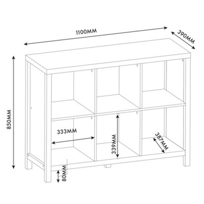 Clever Cube 6 Compartment Storage Unit Light Oak Top