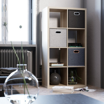 Clever Cube 8 Compartment Storage Unit Oak Effect