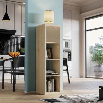 Clever Cube Rectangle 4 Compartment Storage Unit Light Oak