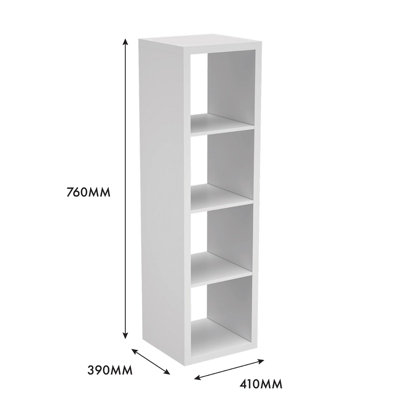 Clever Cube Rectangle 4 Compartment Storage Unit White