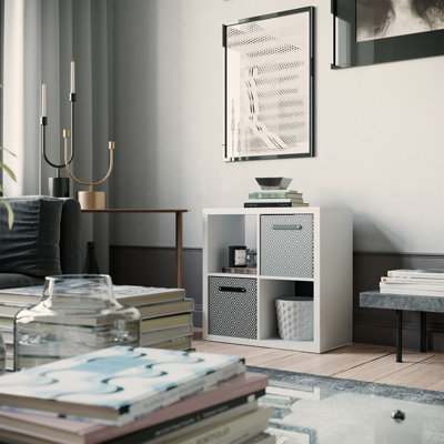 Clever Cube Square 4 Compartment Storage Unit White