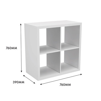 Clever Cube Square 4 Compartment Storage Unit White