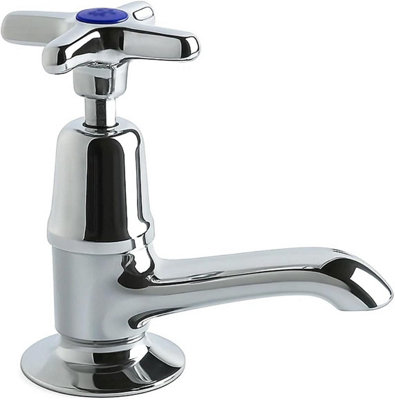 Clever Performa 2159 Cross Top Basin Tap Cold - Chrome-Plated Brass Bathroom Tap - Durable Compression Valve Fitting