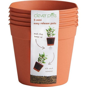 Clever Pots Plant Pot (Pack of 5) Terracotta (120mm x 105mm x 105mm)