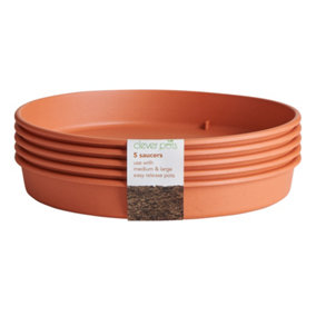Clever Pots Plant Saucer (Pack of 5) Terracotta (9cm)