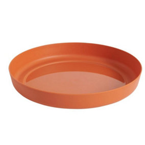 Clever Pots Round Plant Pot Tray Terracotta (33mm x 227mm x 227mm)