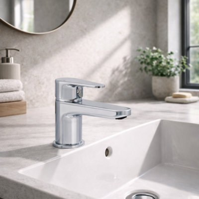 Clever Rocket Mini Mono Basin Mixer Tap Chrome - Compact Single Lever ...