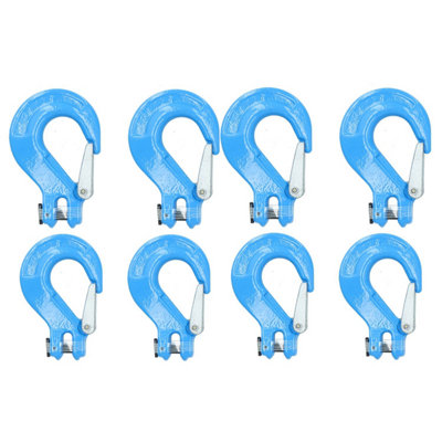 Clevis Sling Hook Safety Catch Max Lifting Capacity 2 Ton For 8mm Chain 8pk