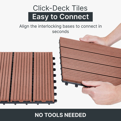 CLICK-DECK Colorado Classic Composite Decking Tiles 30x30cm ...