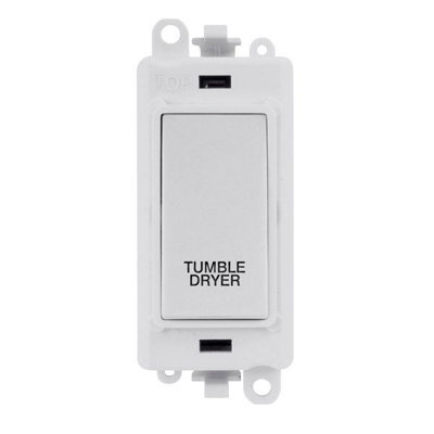 Click Gridpro 20A Double Pole Switch with Engraving Polar White