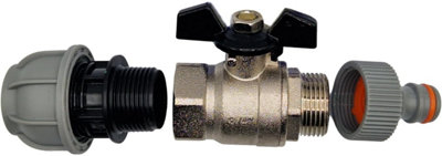 Click-Lock Butterfly Valve Connection Kit -Universal Click-Lock Connection (25mm MDPE) with PTFE Tape Roll - 3