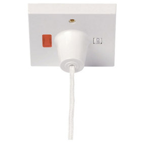 Click PRW210 Shower Ceiling Pull Isolator Switch with Neon & Flag Indicator DP 45 Amp