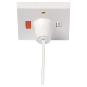 Click PRW211 Shower Ceiling Pull Switch with Neon & Mechanical Flag Indication DP 50 Amp