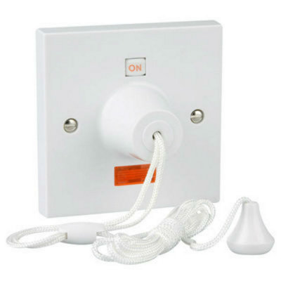 Click PRW211 Shower Ceiling Pull Switch with Neon & Mechanical Flag Indication DP 50 Amp