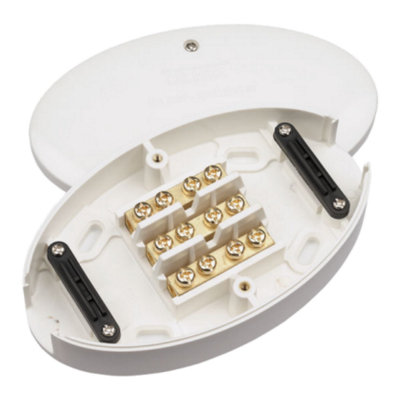 Click Scholmore WA220 Heavy Duty Junction Box 3 Terminal - 60 Amp (White)