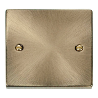 Click Scolmore Deco Blanking Plate 1 Gang Antique Brass - VPAB060