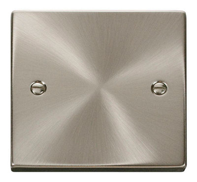 Click Scolmore Deco Blanking Plate 1 Gang Satin Chrome - VPSC060
