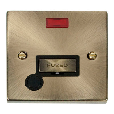 Click Scolmore Deco Flex Outlet Neon Fused Spur Unit 13A Antique Brass VPAB553BK