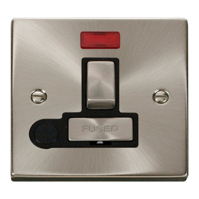 Click Scolmore Deco Flex Outlet Switched Fused Spur 13A Satin Chrome - VPSC552BK