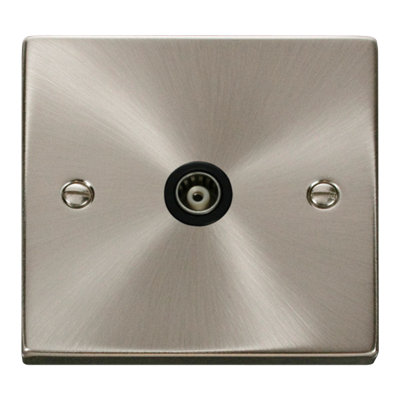 Click Scolmore Deco Isolated Co-Axial Socket 1 Gang Satin Chrome - VPSC158BK