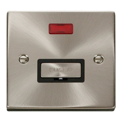 Click Scolmore Deco Neon Fused Spur Unit 13A Satin Chrome - VPSC753BK