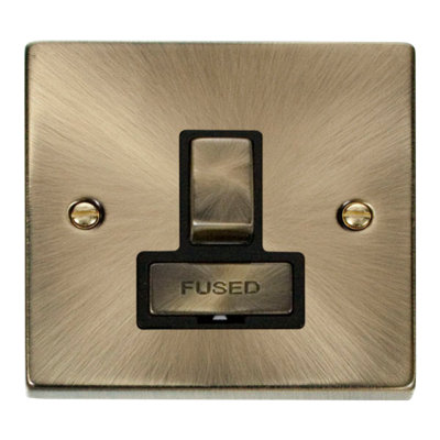 Click Scolmore Deco Switched Fused Spur Unit 13A Antique Brass - VPAB751BK