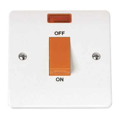 Click Scolmore Mode 1 Gang 45A Double Pole Rocker Switch With Neon ...