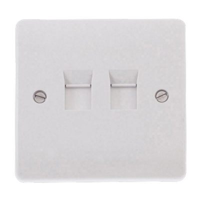 Click Scolmore Mode 45A 1 Gang Double CAT-5E Switch Polar White - CMA132