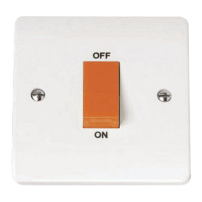 Click Scolmore Mode 50A 1 Gang Rocker Switch Polar White - CMA200 | £11 ...