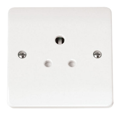 Click Scolmore Mode Round Pin Plug Socket 5A 1 Gang Polar White - CMA038