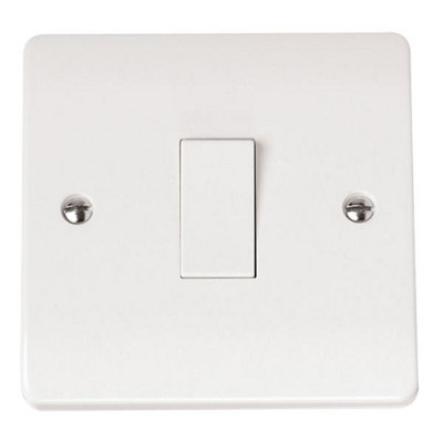 Click Scolmore Mode Single Light Switch 10A 1 Gang 2 Way White - CMA011
