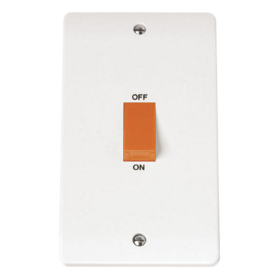 Click Scolmore Mode Single Rocker Switch 2 Gang Polar White - CMA202