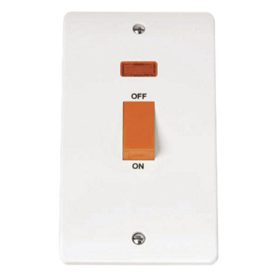 Click Scolmore Mode Single Rocker Switch With Neon 2 Gang Polar White - CMA203