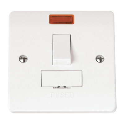 Click Scolmore Mode Switched Fused Spur Unit Neon 13A 1 Gang DP White - CMA652