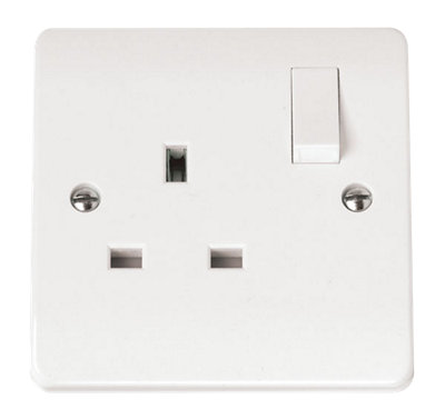 Click Scolmore Mode Switched Plug Socket 13A 1 Gang Double Pole White - CMA035